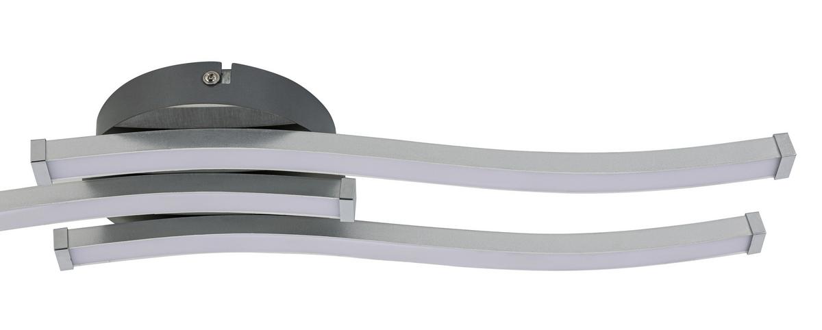 STROPNÉ LED SVIETIDLO ROLLIM - biela/niklová, Konventionell, kov/plast (14/54,5/6,5cm) - Mömax