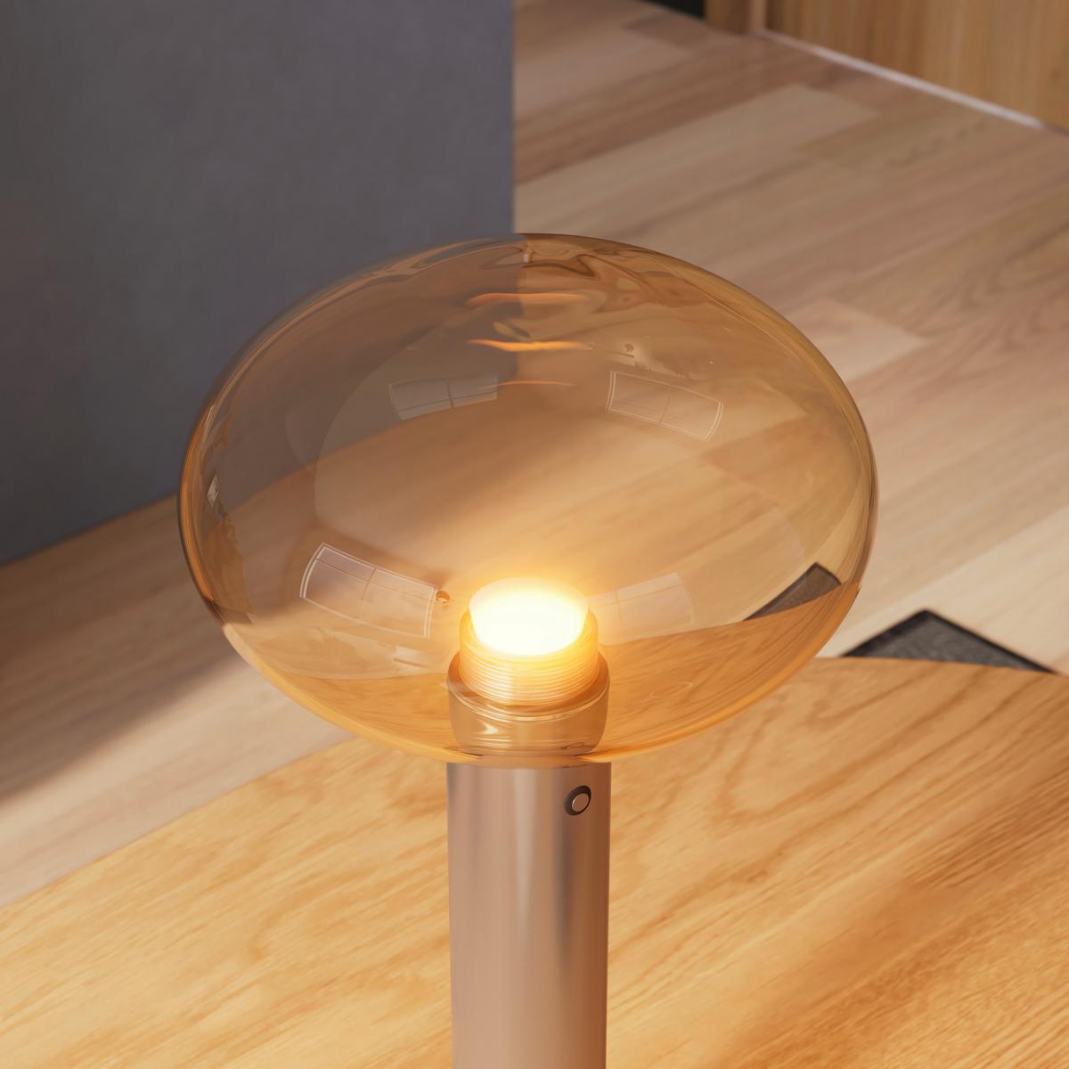 STOLNÍ LAMPA SIOP - jantarové barvy/černá, Moderní, kov/plast (20/20/38,5cm)