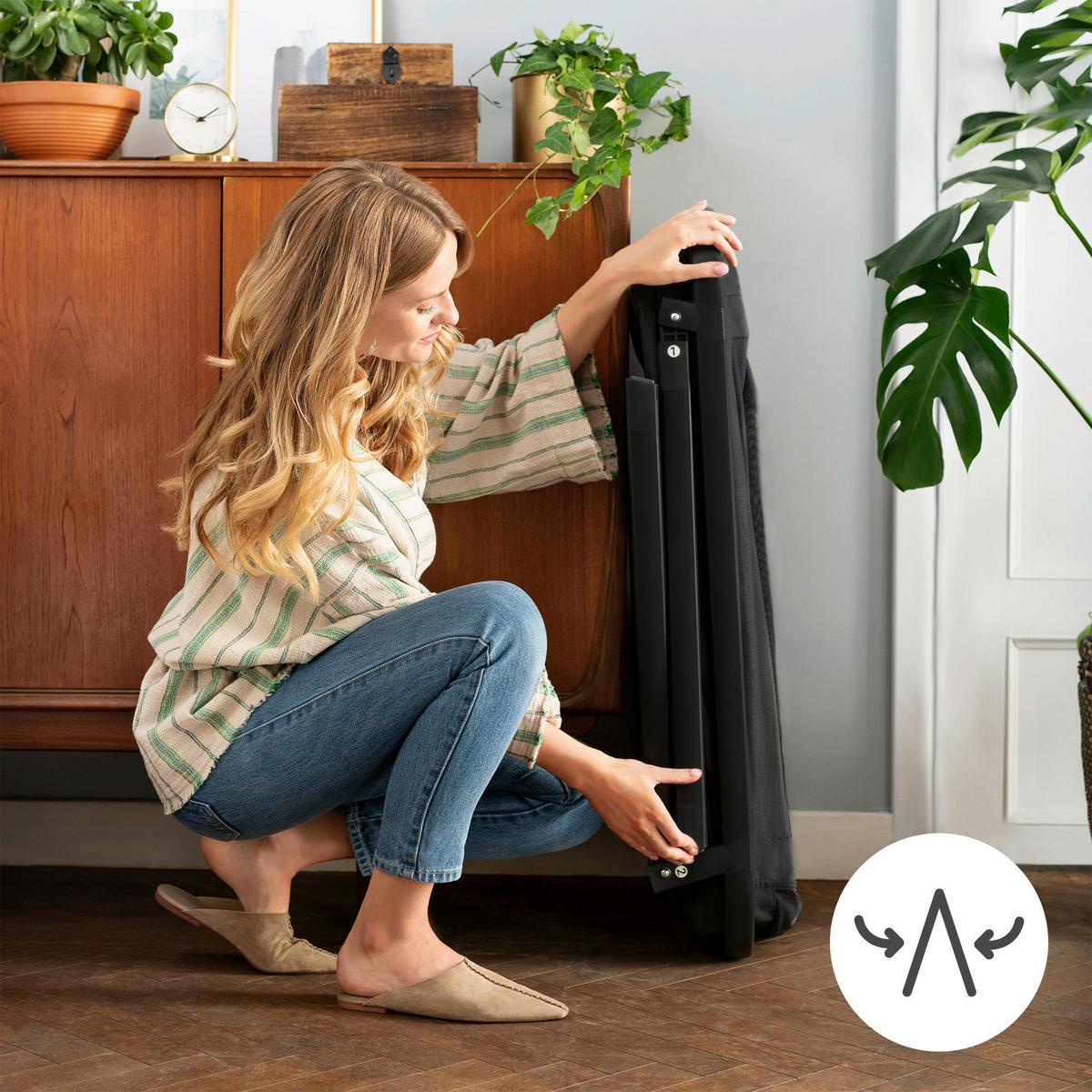 Reisebett Sofi Plus 4-In-1 Dunkelgrau, Lf: 50x90cm - Dunkelgrau, Basics, Textil/Metall (50/90cm) - Kinderkraft