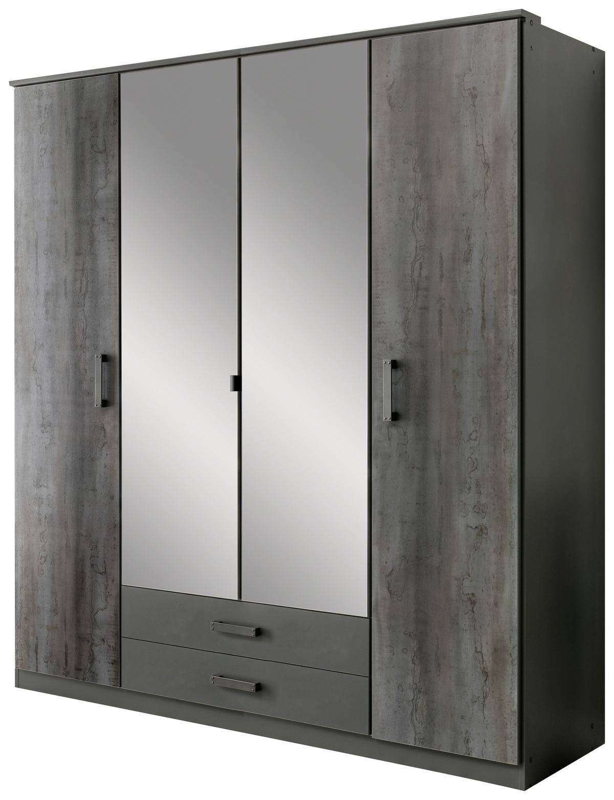 Skriňa s otočnými dverami Steel, šírka 180 cm - grafitová, Konventionell, kompozitné drevo/plast (180/199/58cm) - Mömax