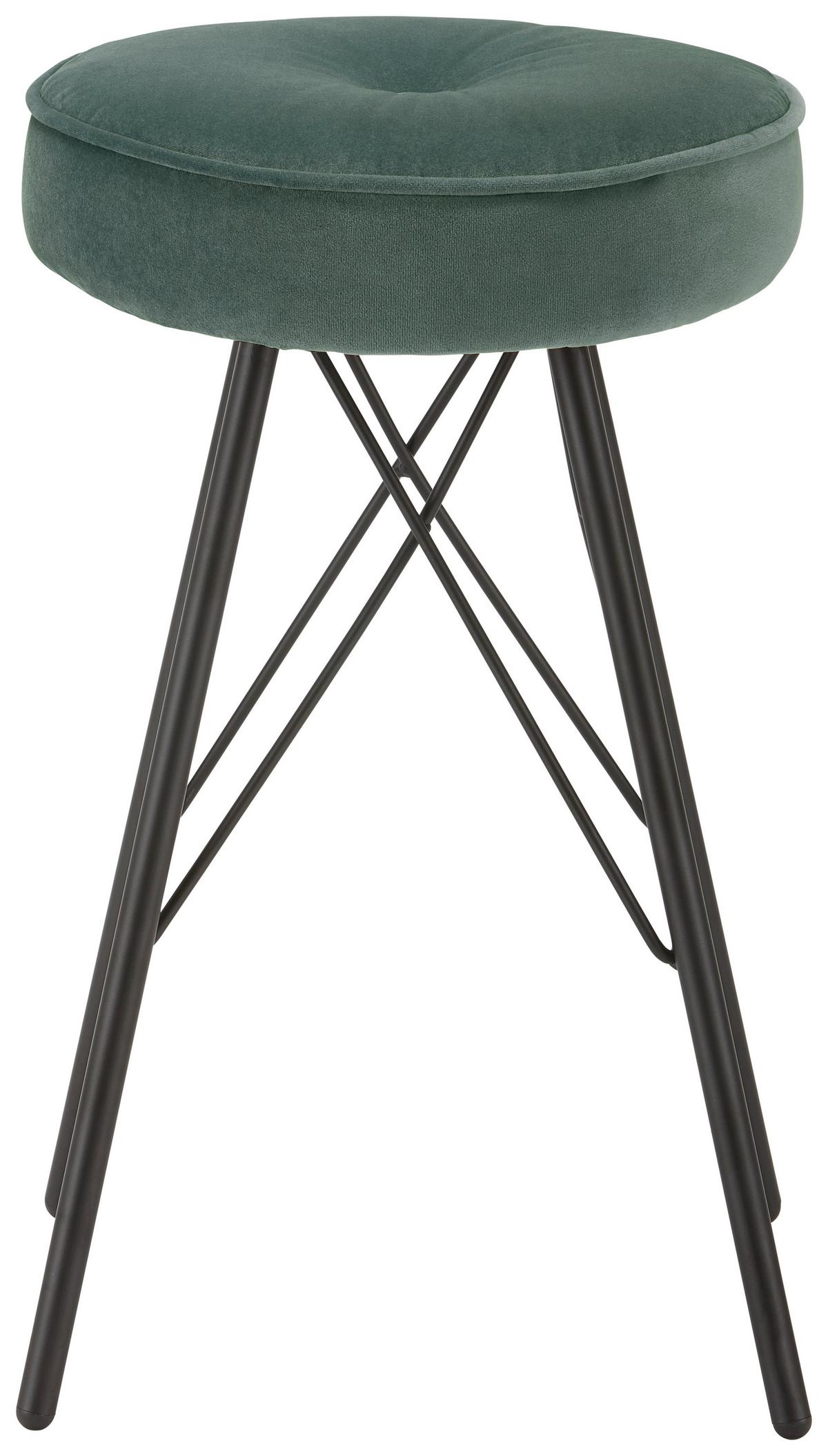 TABURET ACCRE - černá/zelená, Lifestyle, kov/textil (30/53/30cm) - Mömax