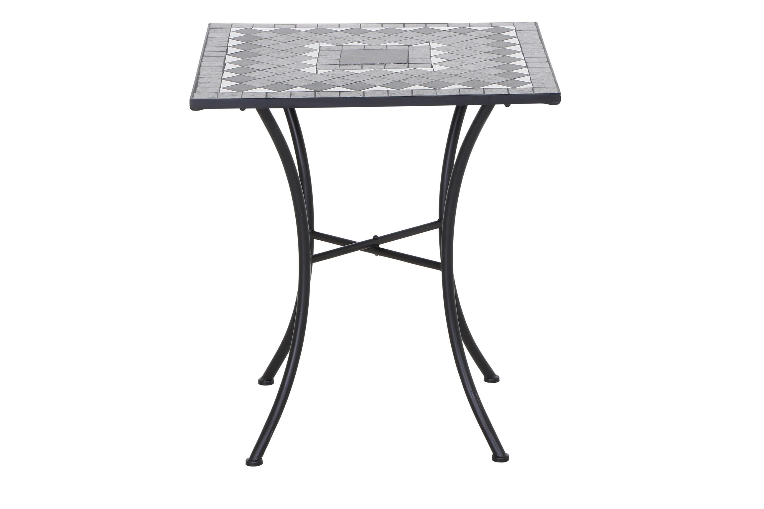 Gartentisch Como Metall/Keramik L 64 cm - Schwarz, KONVENTIONELL, Keramik/Metall (64/64/71cm) - Siena Garden