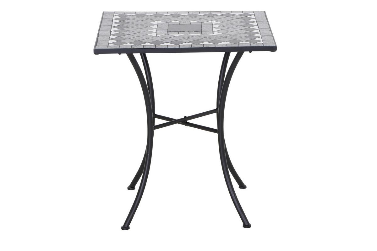 Gartentisch Como Metall/Keramik L 64 cm - Schwarz, KONVENTIONELL, Keramik/Metall (64/64/71cm) - Siena Garden