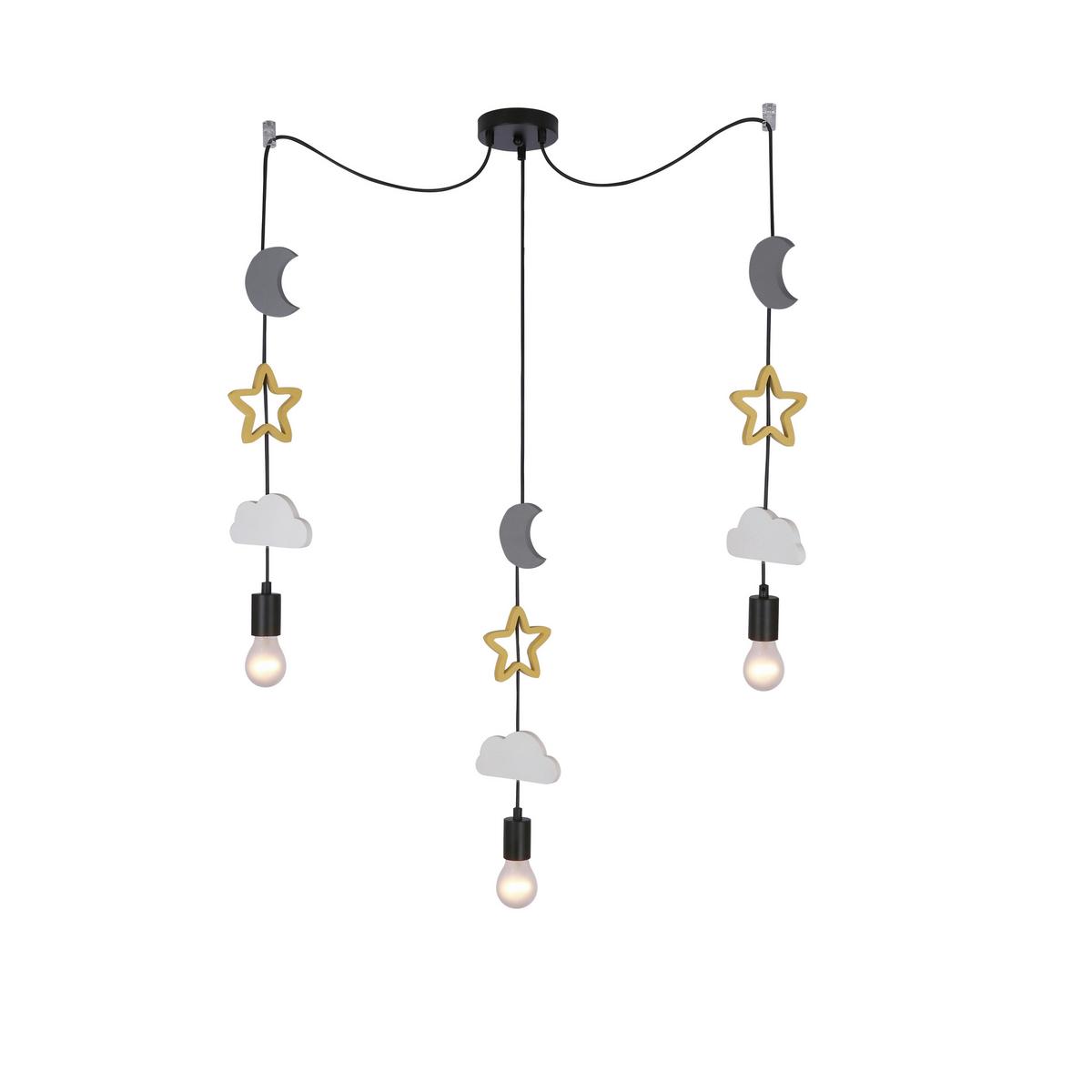 Kinderhängeleuchte 33-24435 Trio Sss - Goldfarben/Weiß, Basics, Holzwerkstoff/Metall (100/15/100cm)