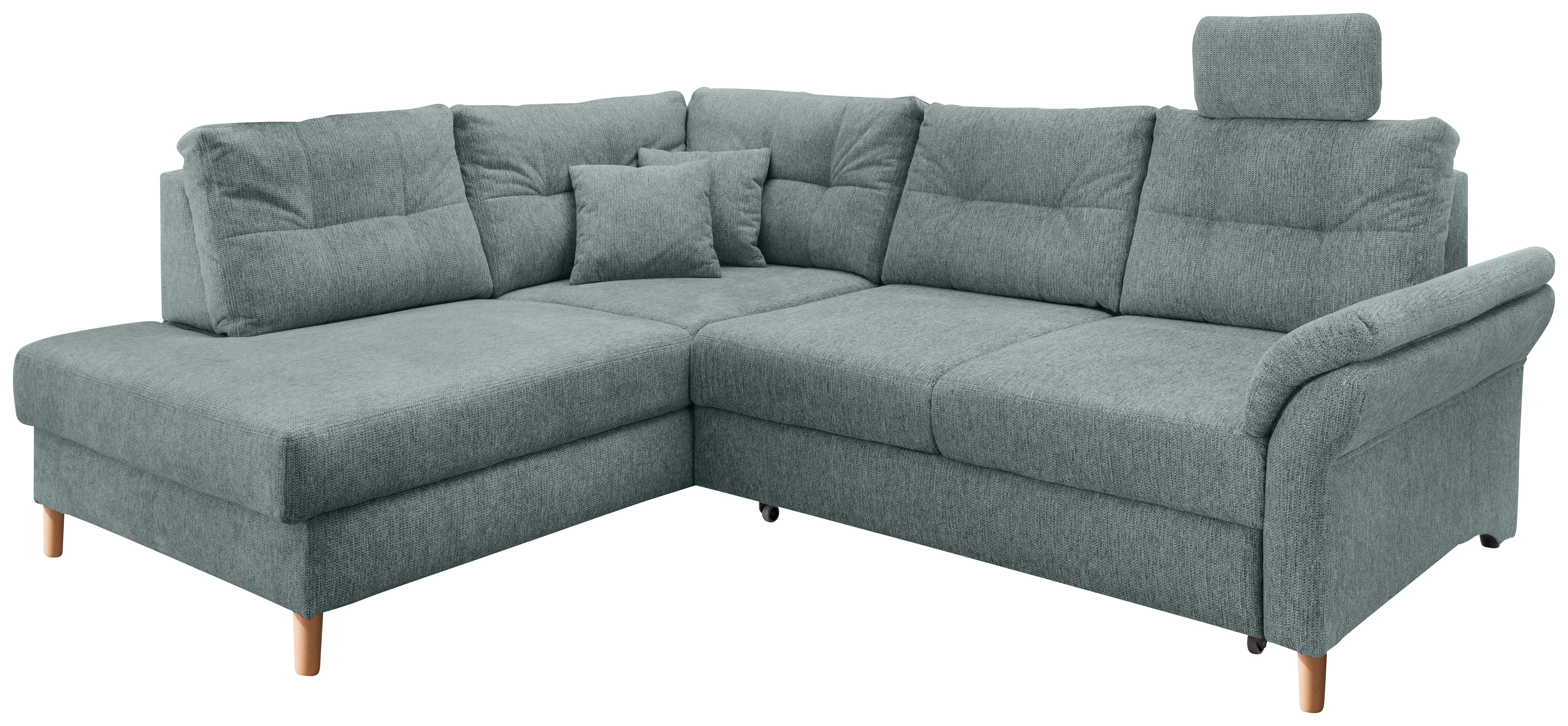 ECKSOFA Brizzini, Blau S: 206x264 cm - Blau/Naturfarben, MODERN, Textil (206/264cm) - Livetastic
