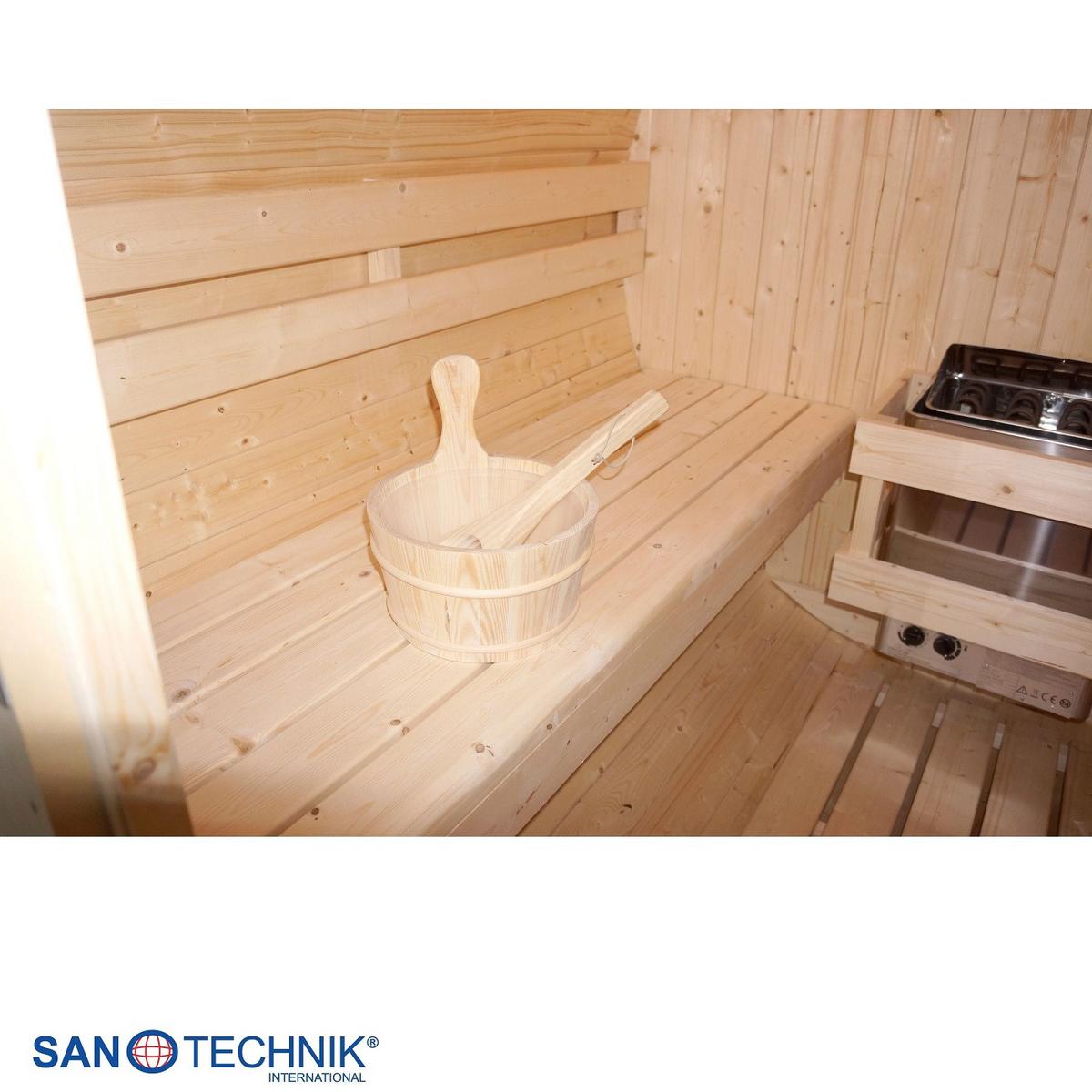 SAUNAFASS Tromsö Fichtefarben B: 180 cm - Fichtefarben, KONVENTIONELL, Glas/Holz (189/180/191,5cm) - Sanotechnik