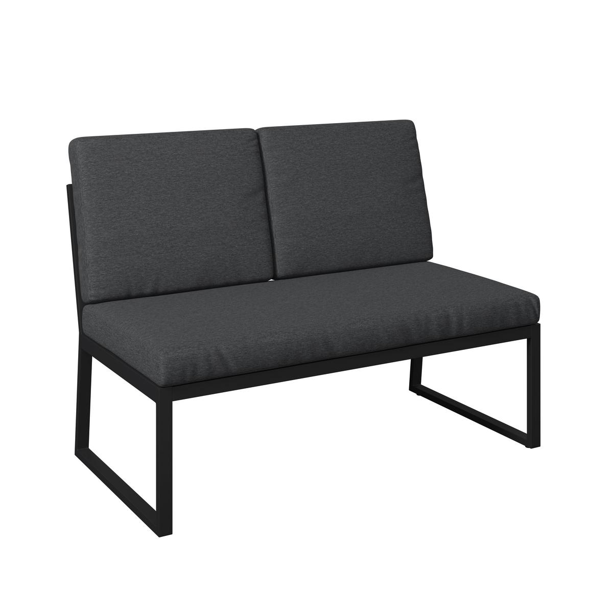 Loungegarnitur Lorca - Anthrazit/Naturfarben, MODERN, Kunststoff/Textil (158/217cm) - Beldano