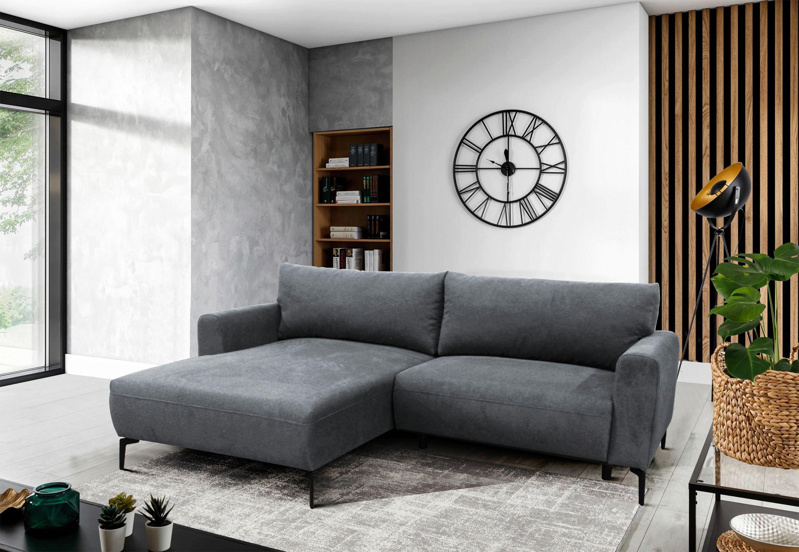 Ecksofa Prince Hellblau S: 163x240 cm - Schwarz/Hellblau, Design, Textil (163/240cm) - MID.YOU