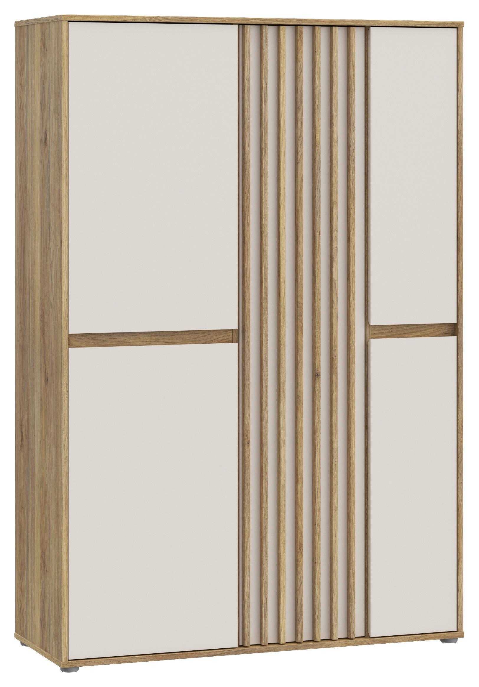 Félmagas Szekrény Eliston - tölgyfa színű/homokszínű, Natur, műanyag/faalapú anyag (109,3/161,7/41,5cm) - Modern Living
