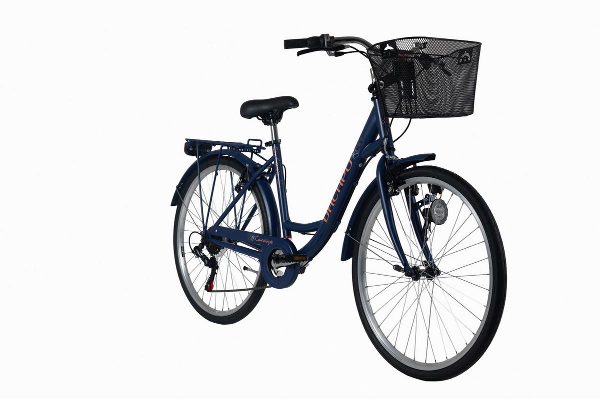 Citybike 26'' mit Korb DaCapo Cantaloupe blau - Blau, Basics, Metall (25/140/60cm)