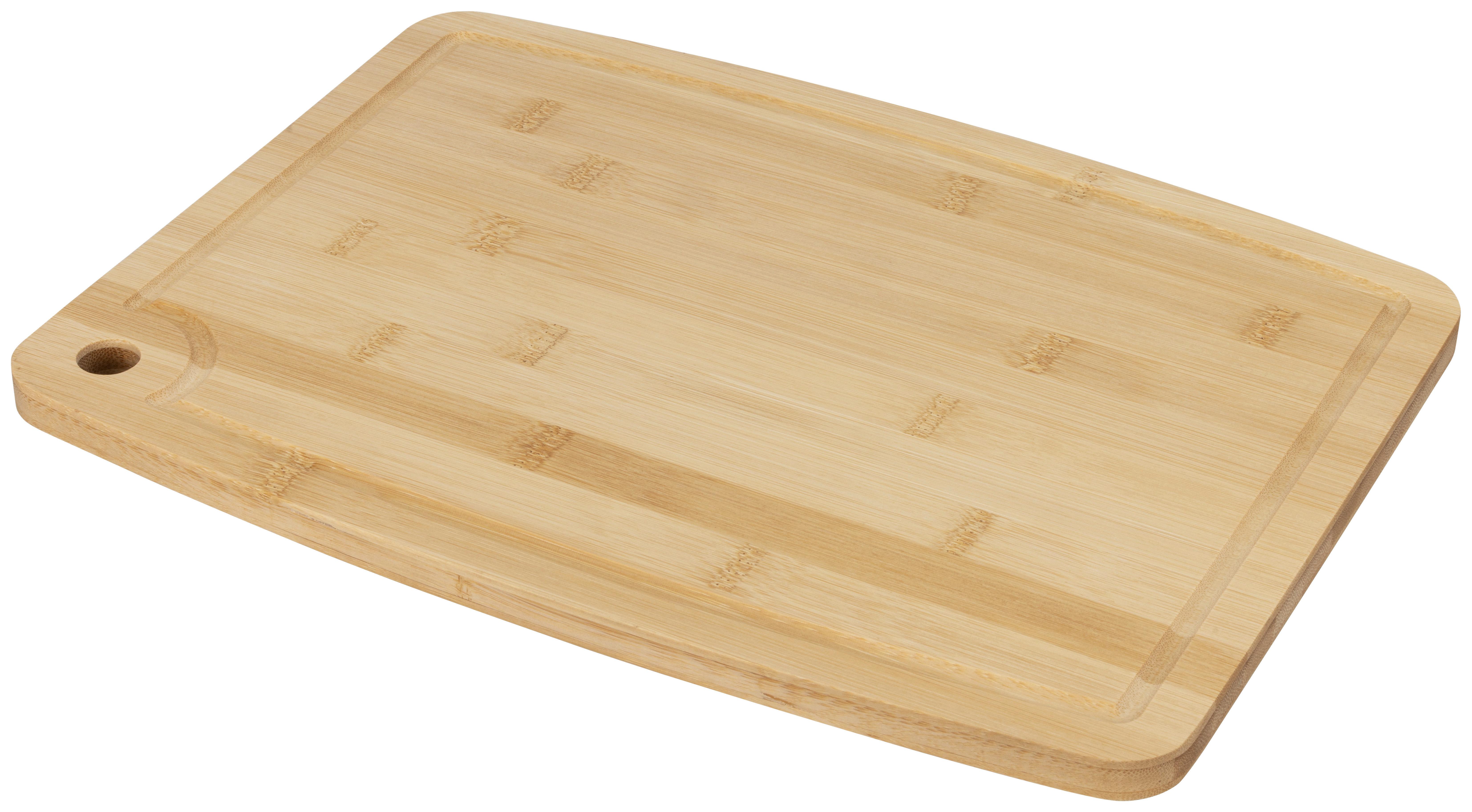 Schneidebrett aus Bambus Theo L: 40 cm - Naturfarben, Basics, Holz (40/30/1,5cm) - Luca Bessoni