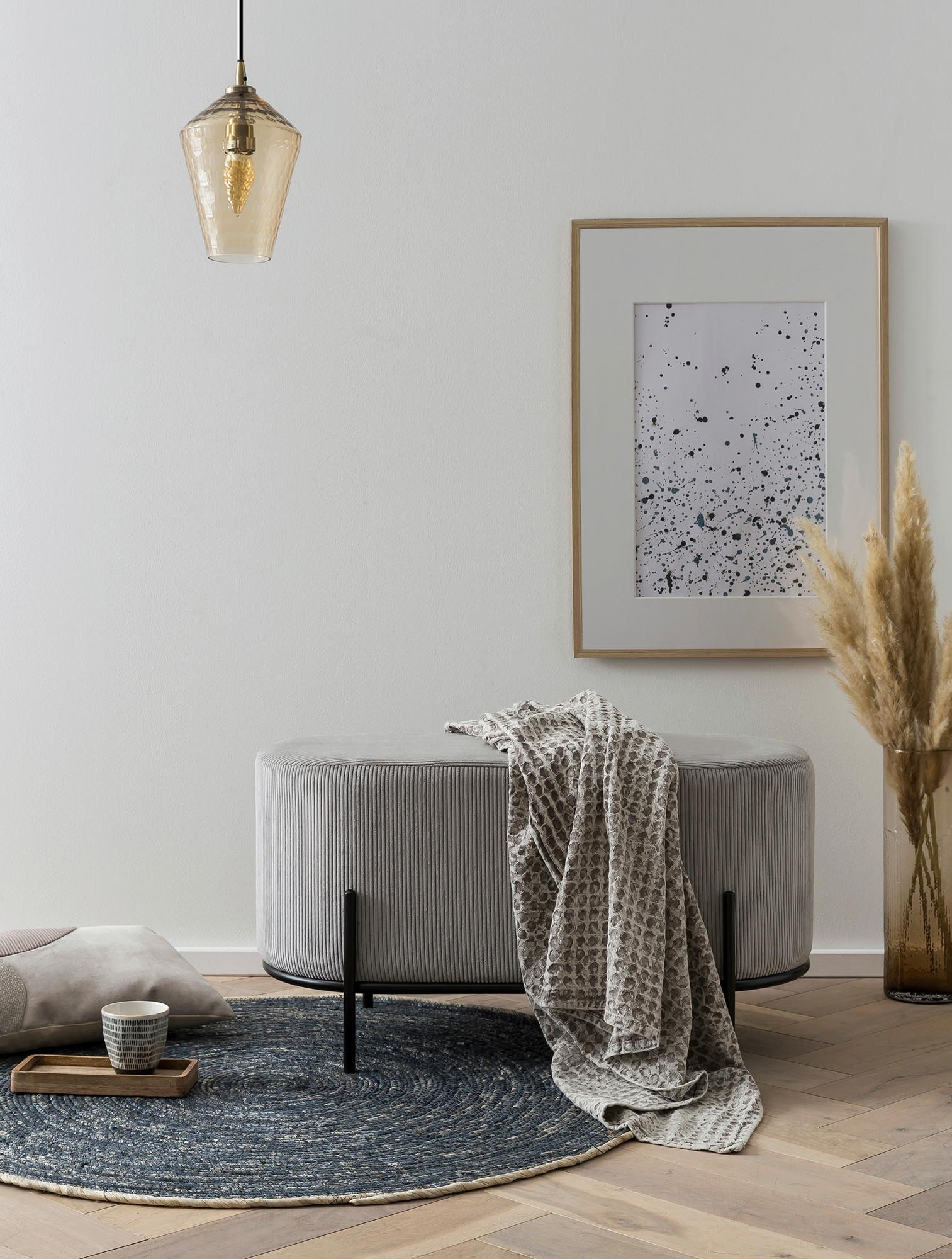 Hocker Hellgrau B: 80 Cm - Hellgrau/Schwarz, MODERN, Textil (80/42/40cm) - Livetastic