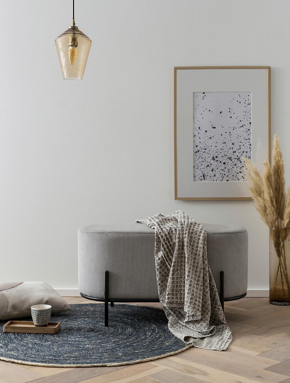 Hocker Hellgrau B: 80 Cm - Hellgrau/Schwarz, MODERN, Textil (80/42/40cm) - Livetastic