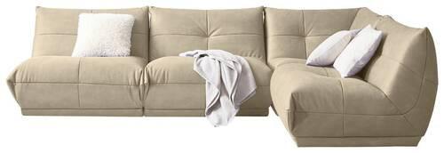Ecksofa Giselle Creme Lederlook - Creme, Trend, Textil (315/210cm) - Livetastic