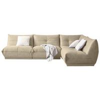 Ecksofa Giselle Creme Lederlook - Creme, Trend, Textil (315/210cm) - Livetastic