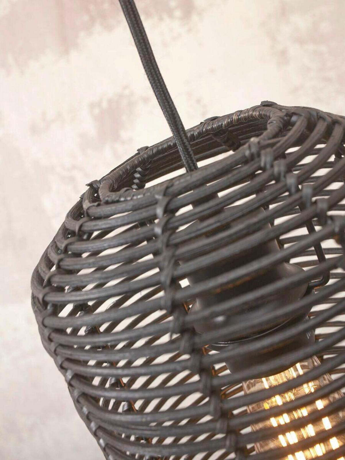 Hängeleuchte Tanami/H35/B - Schwarz, Trend, Holz (18/18/35cm) - Good & Mojo