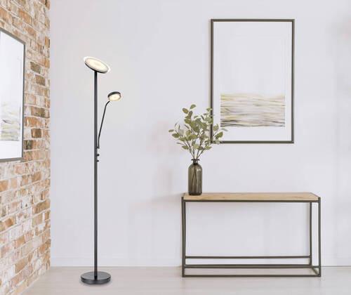 LED-Stehleuchte 59092 - Schwarz, Design, Glas/Metall (26/180cm) - Globo