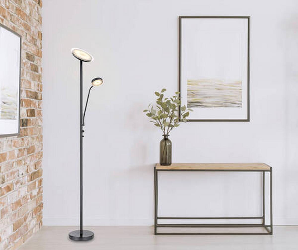 LED-Stehleuchte 59092 - Schwarz, Design, Glas/Metall (26/180cm) - Globo
