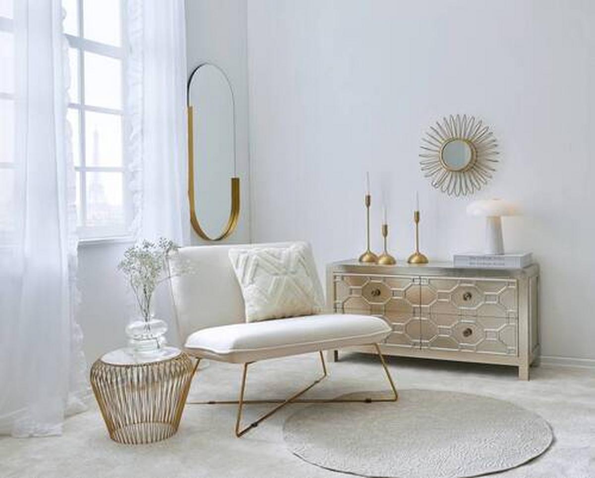 Beistelltisch Beam Grau Marmor Messing - Messingfarben/Creme, Trend, Stein/Metall (43/43/35cm) - Kare-Design