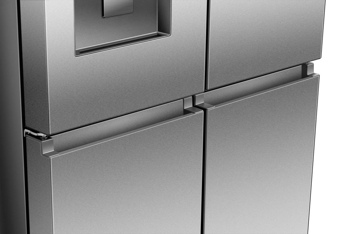 Kühl-Gefrier-Kombination Edelstahlfarben B: 79,4cm - Edelstahlfarben, Trend, Glas/Kunststoff (79,4/178,5/69,8cm) - Hisense