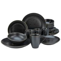 Kombiservice Industrial Keramik 4 Personen Schwarz - Schwarz, KONVENTIONELL, Keramik - Creatable