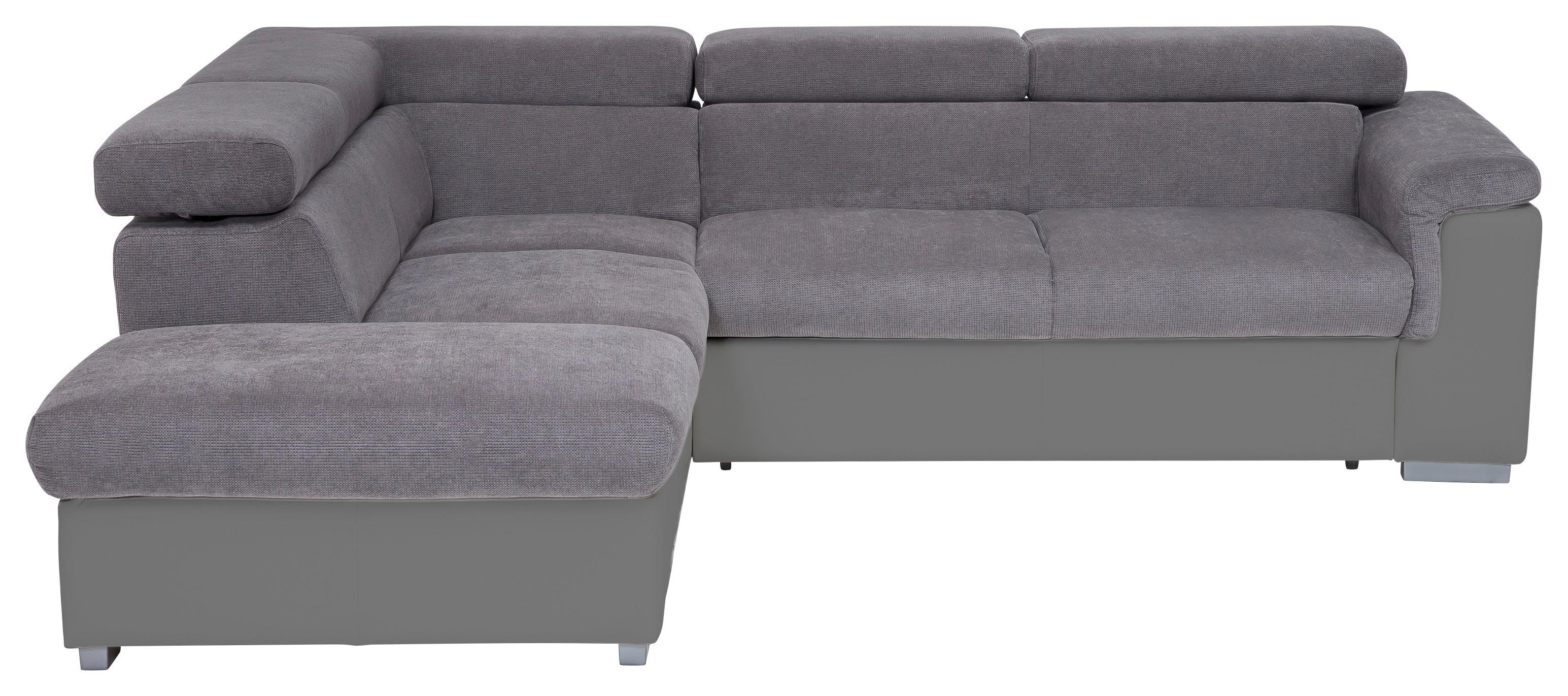 Ecksofa mit Schlaffunktion + Bettkasten Milla Grau/Fango - Fango/Grau, Basics, Holz/Textil (217/252cm) - MID.YOU