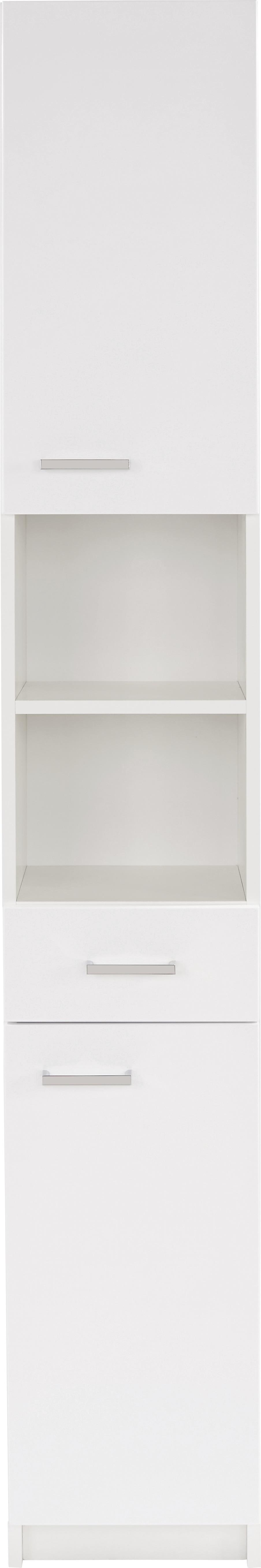 VYSOKÁ SKRINKA FIOLA - biela/chrómová, Konventionell, kov/kompozitné drevo (30/192/30cm)