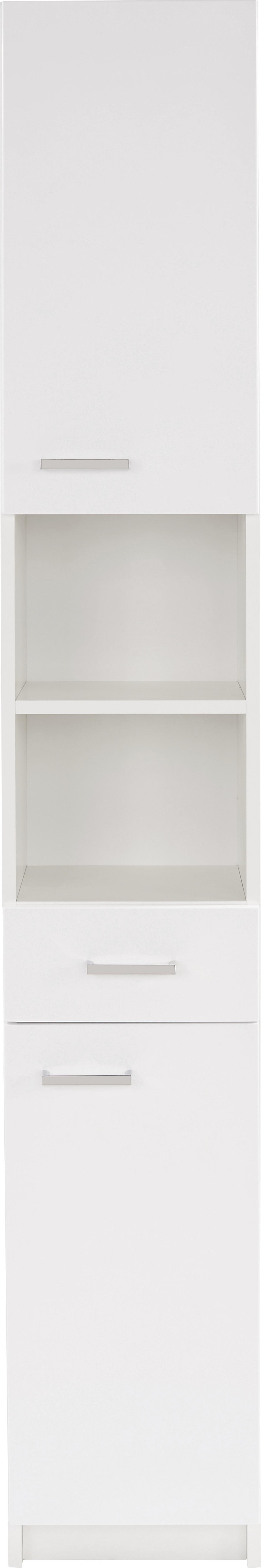 VYSOKÁ SKRINKA FIOLA - biela/chrómová, Konventionell, kov/kompozitné drevo (30/192/30cm)