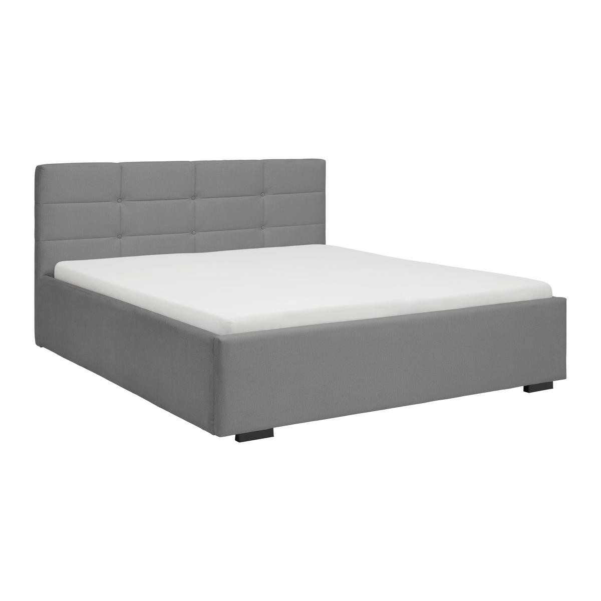 Čalúnená posteľ Nelo 160x200cm, sivá - čierna/sivá, Konventionell, textil/plast (160/200cm)