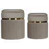 Hockerset Zora 325 Taupe D: 36/31,5 cm - Taupe/Goldfarben, KONVENTIONELL, Textil/Metall (31,5/36/38/44/31,5/36cm) - Kayoom