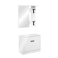 Garderobe Limone Weiß B: 56cm - Weiß, Design, Glas/Holzwerkstoff (56/180/24,5cm)