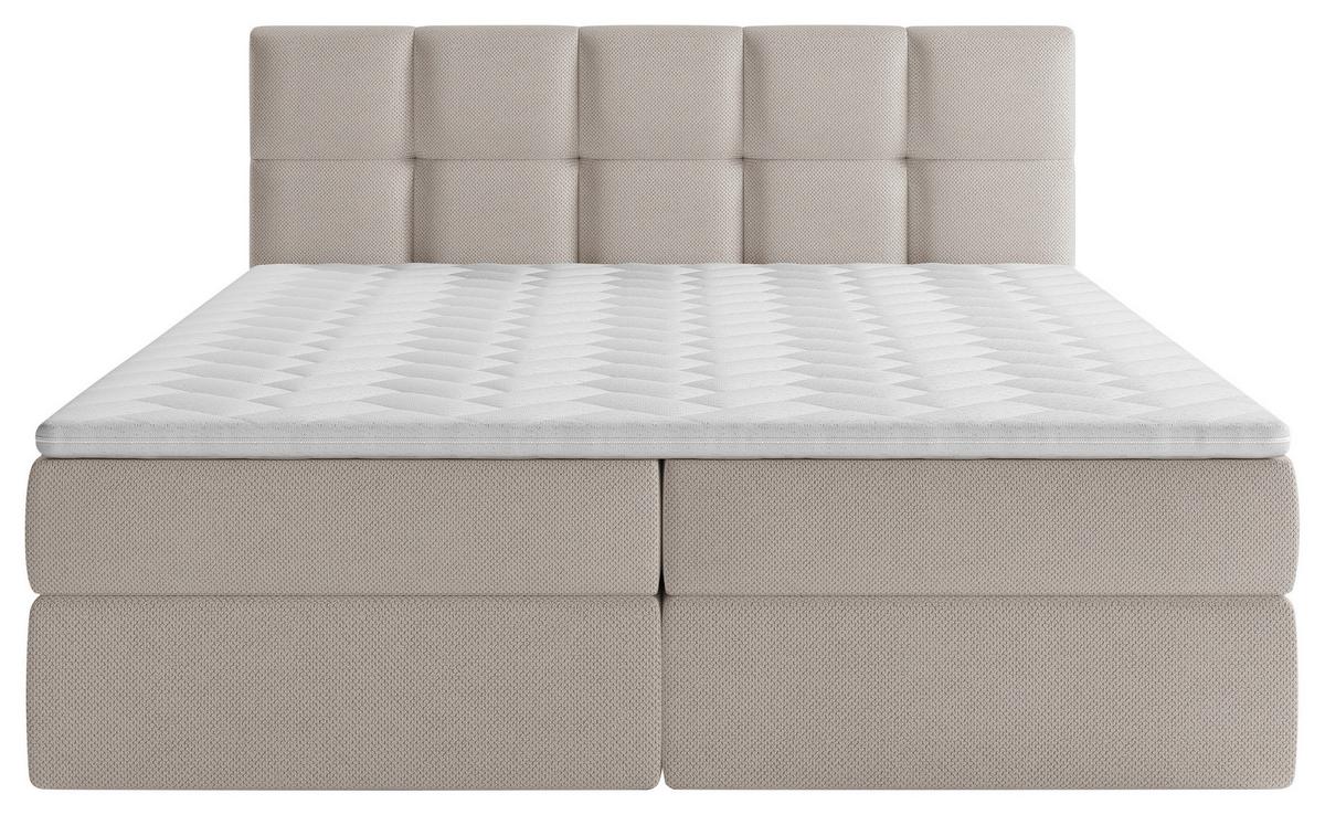 Boxbett Mit Topper & Bettkasten 160x200 Lorie - Beige/Schwarz, MODERN, Holz/Holzwerkstoff (160/200cm) - MID.YOU
