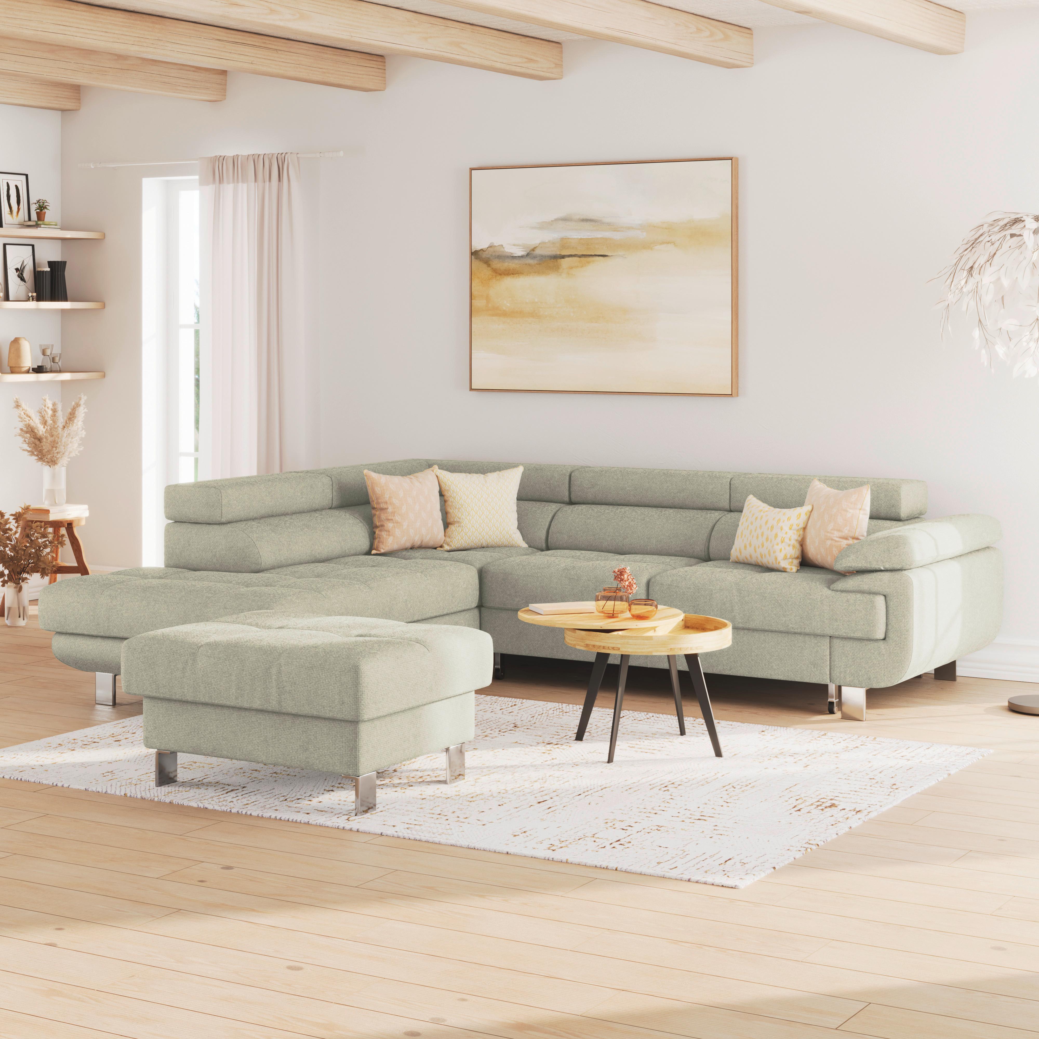 Ecksofa Savona - Sandfarben, MODERN, Textil (230/270cm) - Ondega