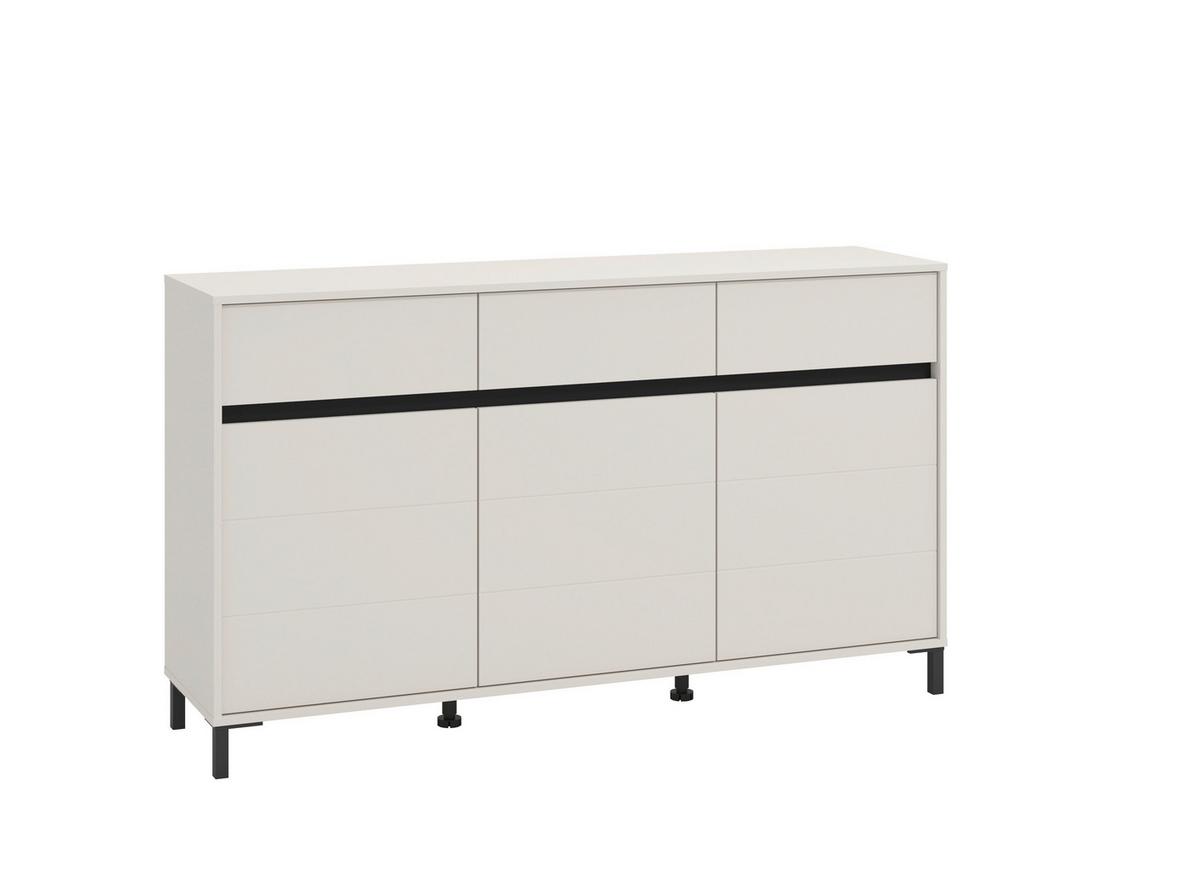 Komód Marron - kasmírszínű/fekete, Basics, faalapú anyag (157/90/40cm)