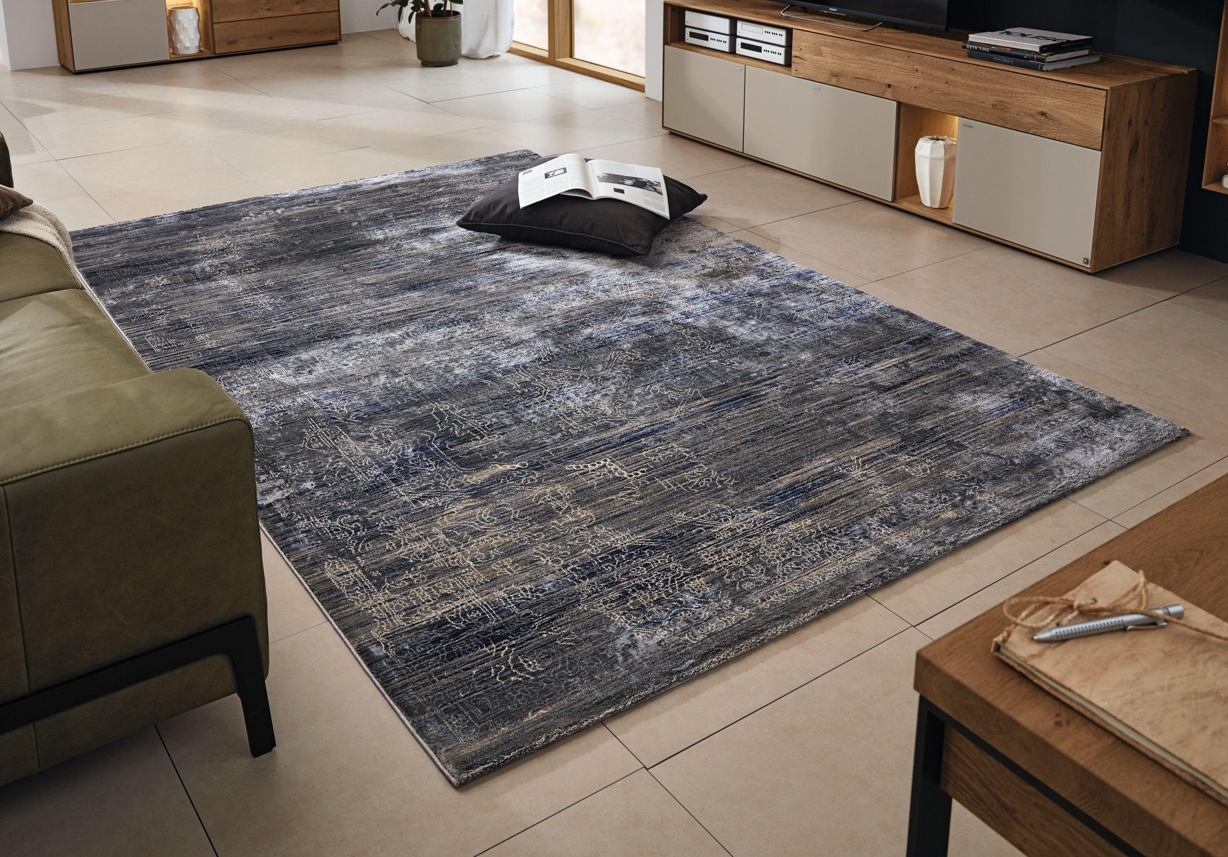 Webteppich Blau/creme Wave Kontura 200x300 Cm - Blau/Creme, Design, Textil (200/300cm) - Musterring