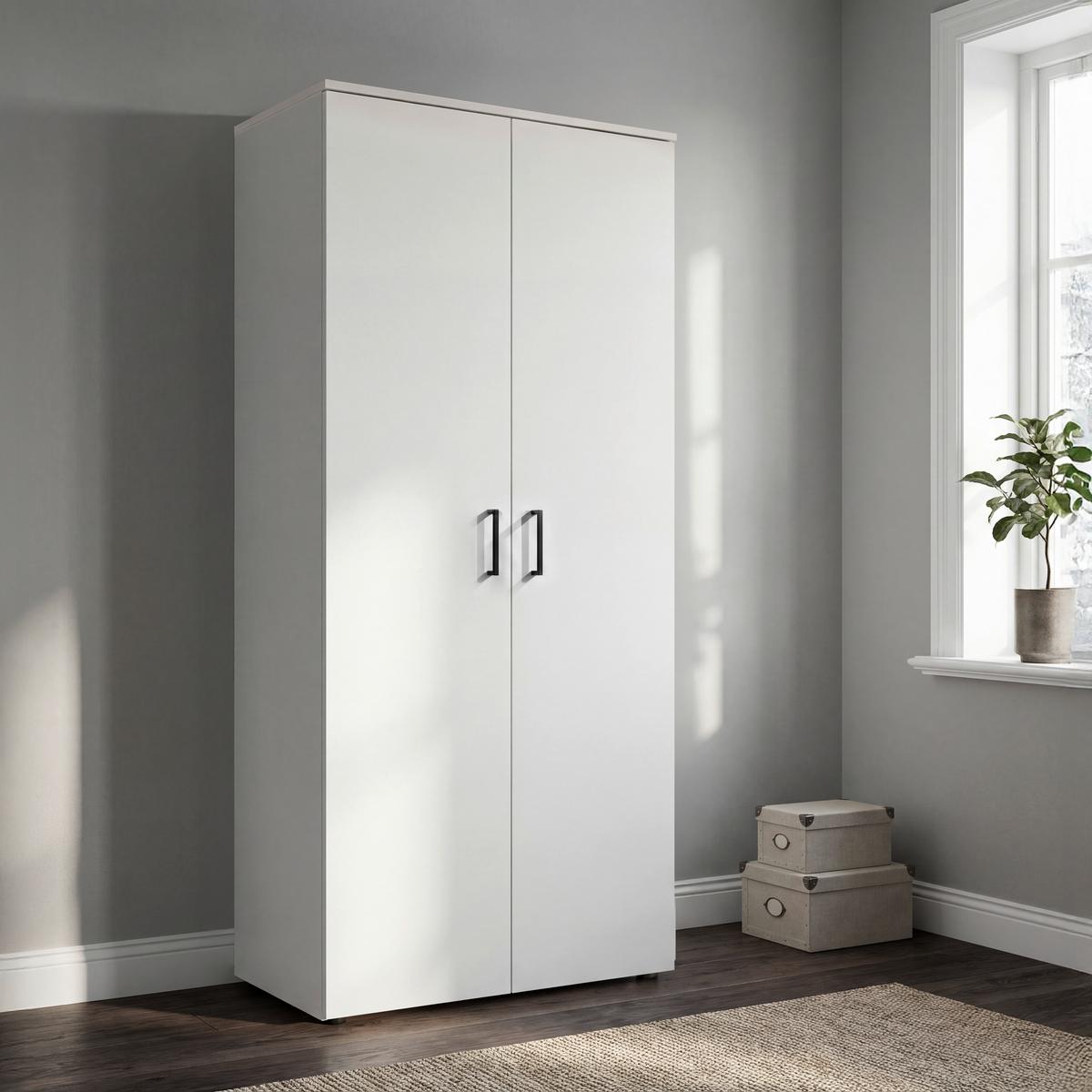 Mehrzweckschrank Multi Weiß BxH 80x195 cm mit Einlegeböden - Weiß, MODERN, Holzwerkstoff (80/195/40cm)