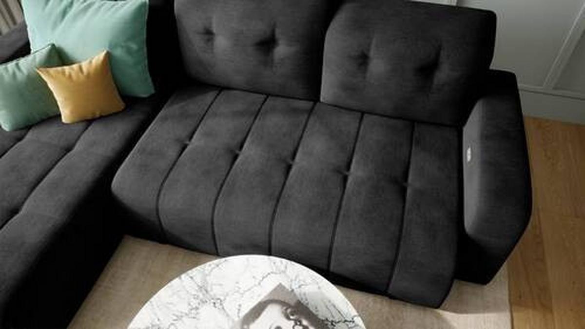 Ecksofa Vicari - Schwarz, MODERN, Textil (292/185cm) - Livetastic