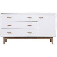 Sideboard Melanie Weiß Eichefarben - Eichefarben/Weiß, Design, Holzwerkstoff (144/80/44cm) - MID.YOU