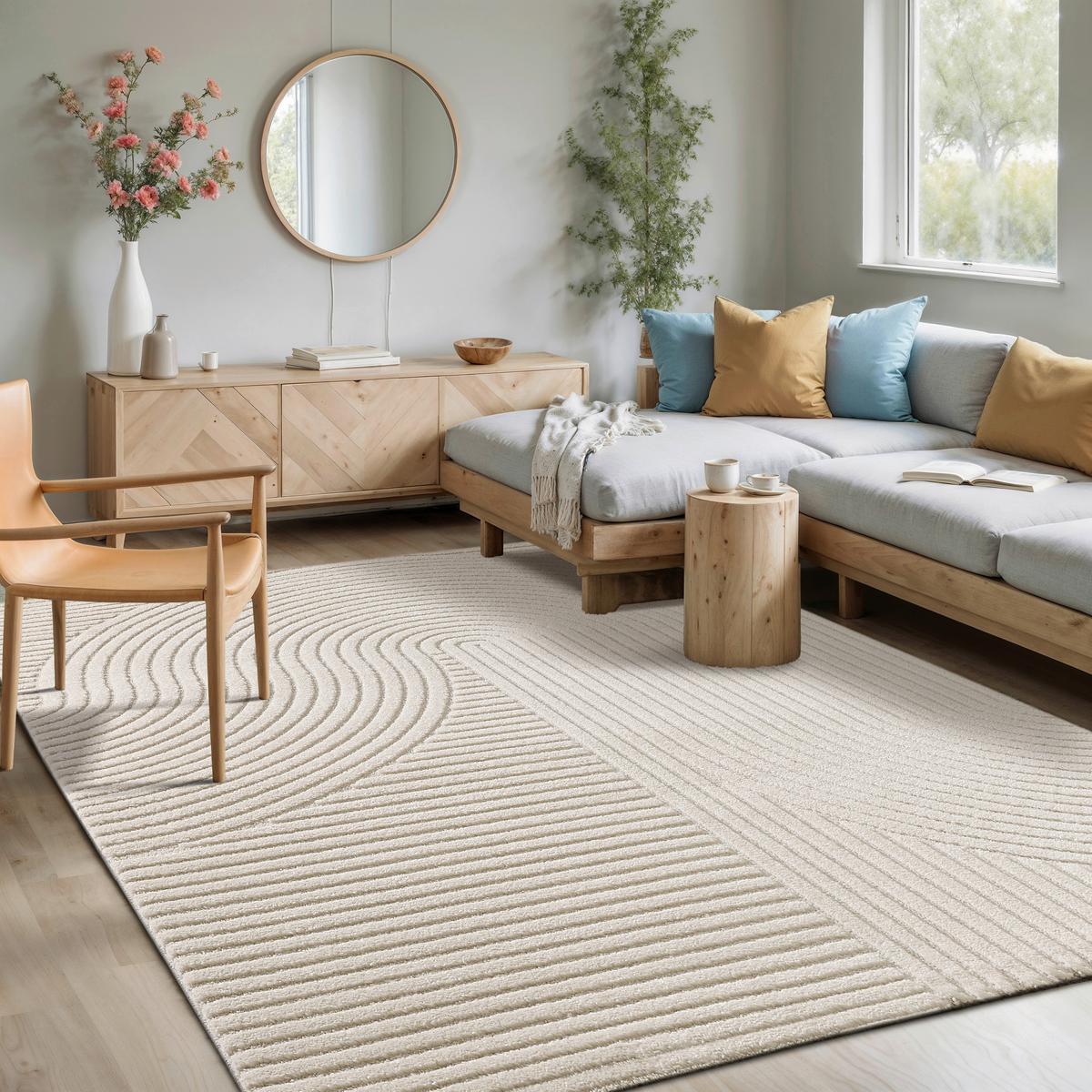 Webteppich Beige/Creme Elio 160x230 cm Jute - Beige/Creme, KONVENTIONELL, Textil (160/230cm)