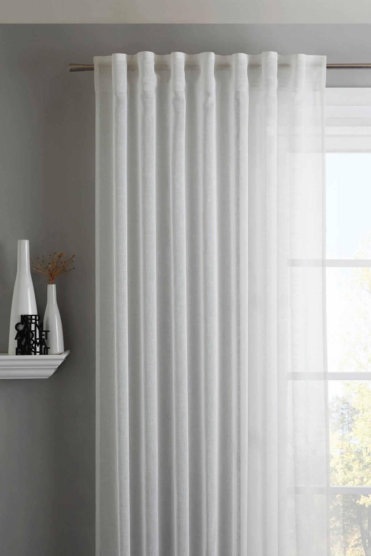 HOTOVÝ ZÁVES Sigrid, 140/245 cm - biela, Romantik / Landhaus, textil (140/245cm) - Premium Living