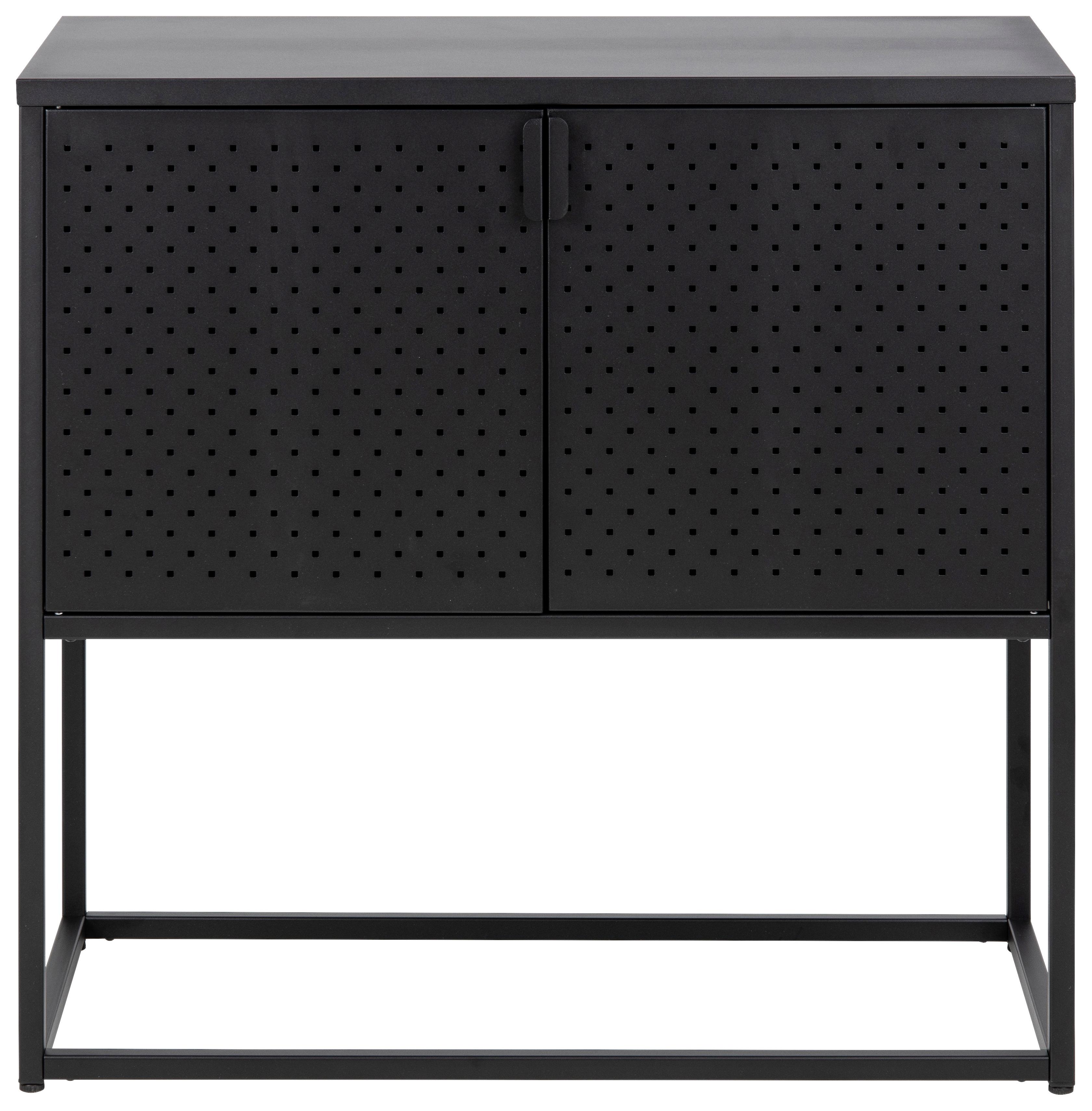 Sideboard Metall Mit 2 Türen 82 cm Newton Schwarz - Schwarz, Trend, Metall (82/80/40cm) - MID.YOU