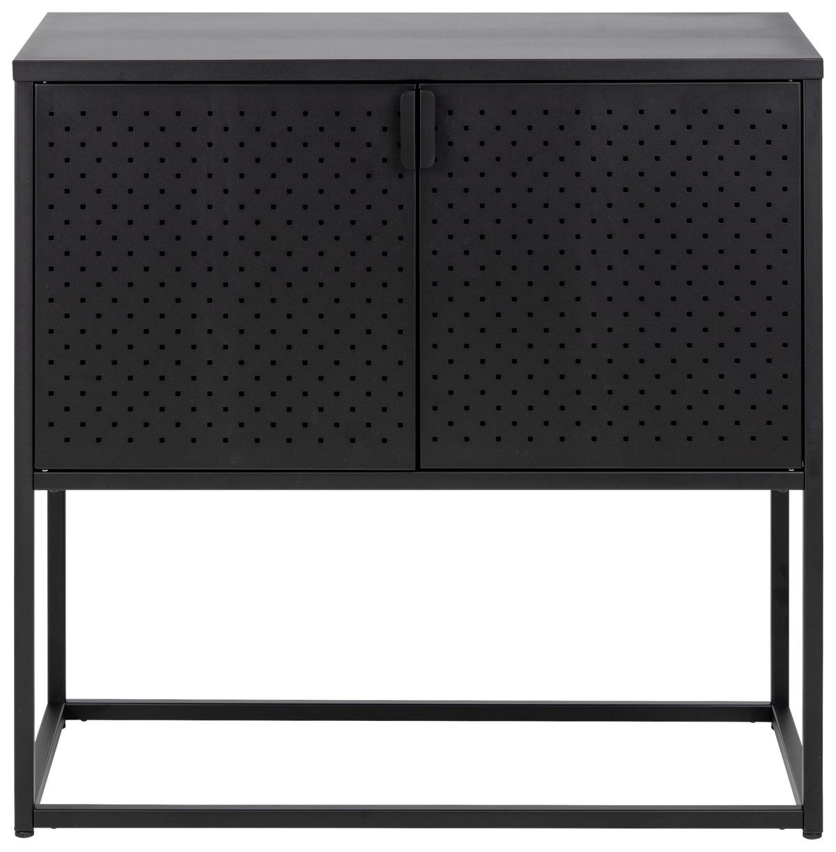 Sideboard Metall Mit 2 Türen 82 Cm Newton Schwarz - Schwarz, Trend, Metall (82/80/40cm) - MID.YOU