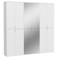 Drehtürenschrank Projekt X  Weiß Hg B: 183 cm - Weiß Hochglanz/Weiß, MODERN, Glas/Holzwerkstoff (183/193/34cm) - MID.YOU