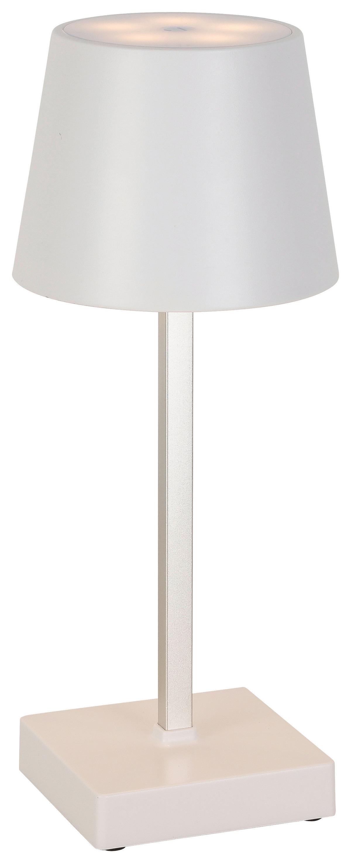STOLNÍ LAMPA NA BATERIE GOPI - bílá/barvy stříbra, Romantický / Rustikální, kov/plast (10,5/26cm) - Modern Living