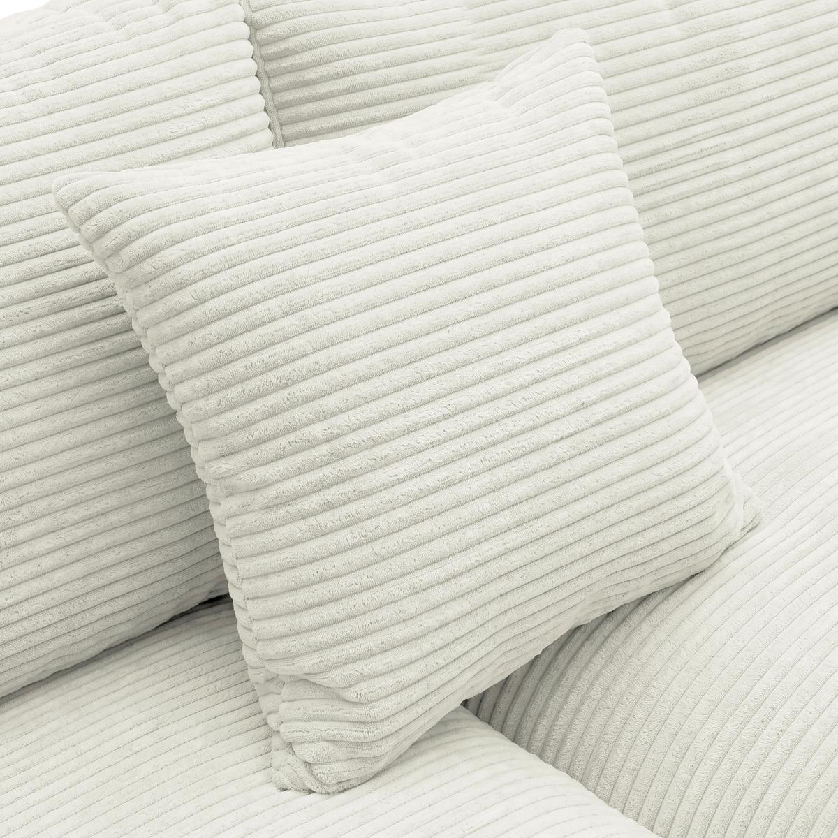 Rohová sedačka PEDRO, pravá, krémový manšestr - černá/krémová, Moderní, textil/plast (300/190cm) - Mömax