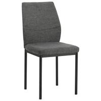 Stuhl Stella Anthrazit Gepolstert - Anthrazit/Schwarz, MODERN, Textil/Metall (44/90/56cm) - P & B