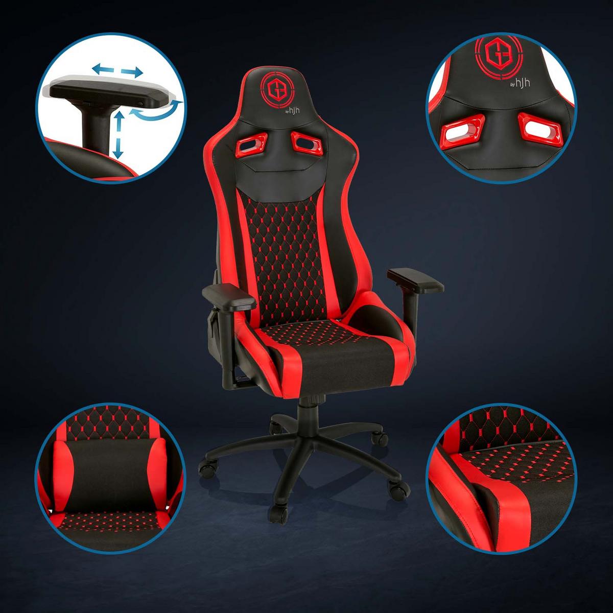 Gamingstuhl Gamebreaker Sx 04 Lederlook Schwarz/rot - Rot/Schwarz, MODERN, Kunststoff/Textil (74/137/66cm) - MID.YOU