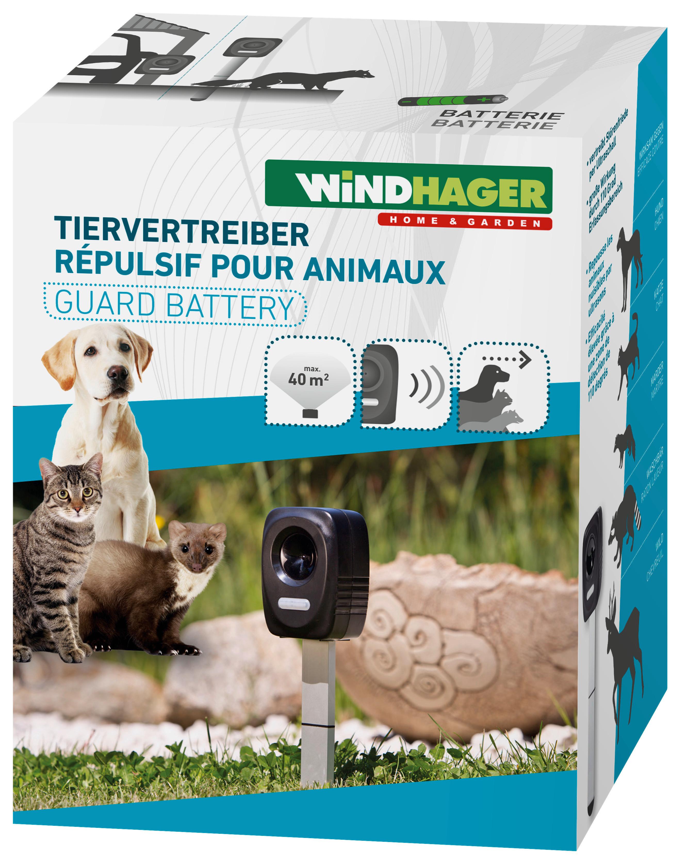 Ultraschall-Tiervertreiber Abwehrgerät Batterie Outdoor - Schwarz, Basics, Kunststoff (5,3/8/11,5cm)