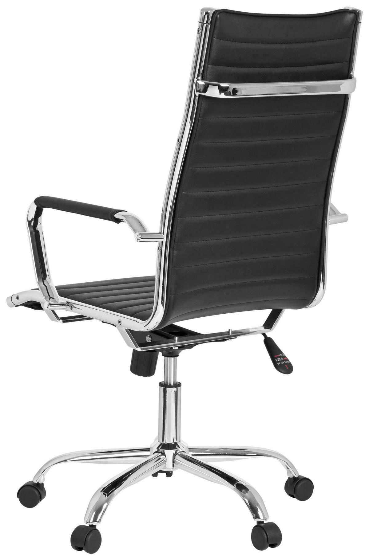 Bürostuhl Vermona Schwarz bis 110 kg - Silberfarben/Schwarz, Basics, Kunststoff/Textil (54/117/43cm) - MID.YOU