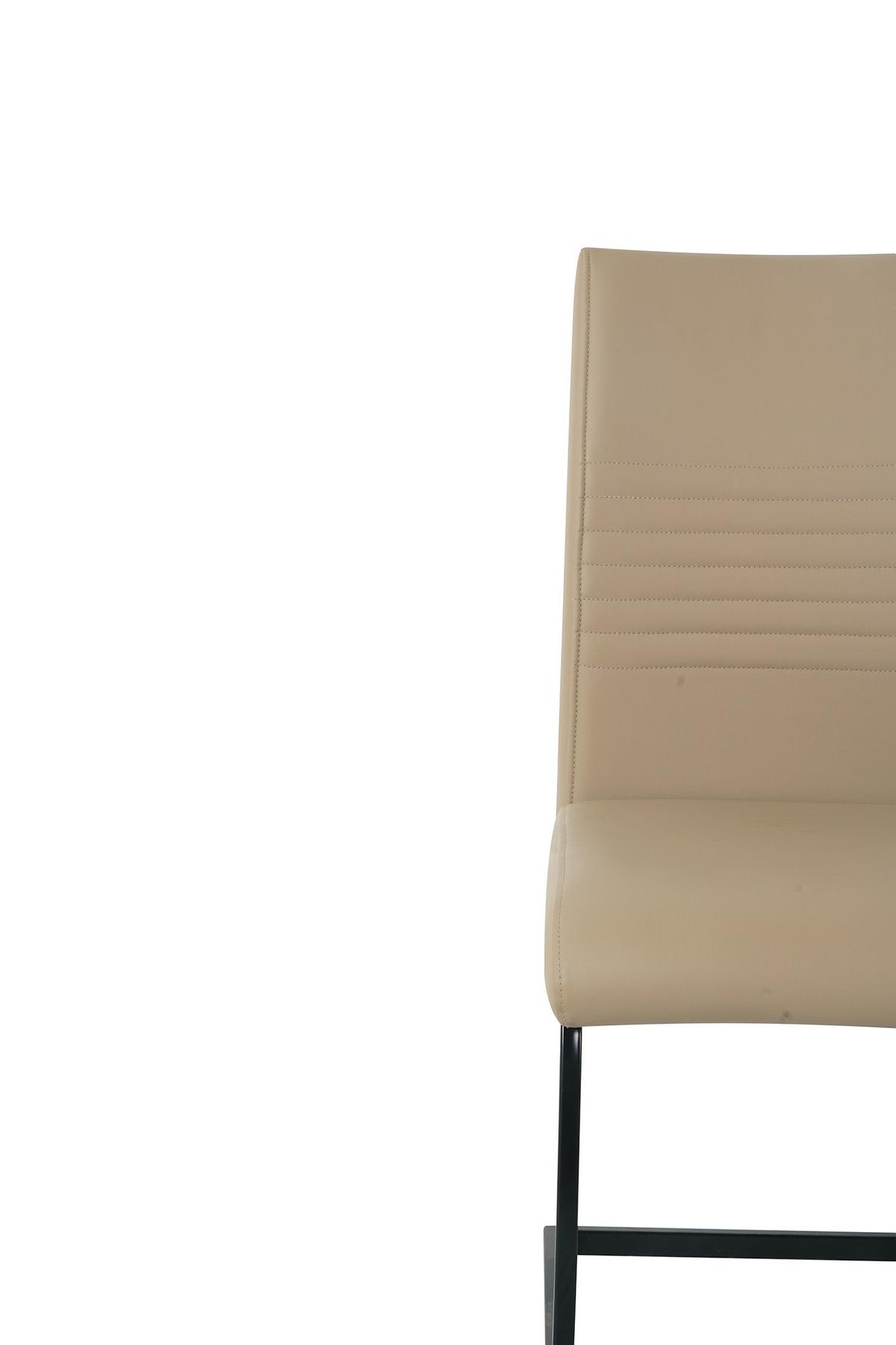 Stuhl-set Lederlook Taupe, B: 42cm - Taupe/Schwarz, Design, Kunststoff/Textil (42/97/59cm) - Livetastic